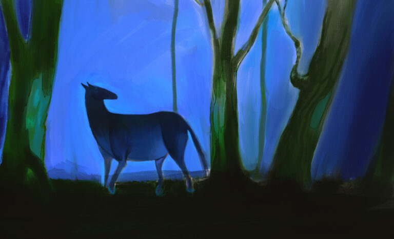 horse in forest sketch