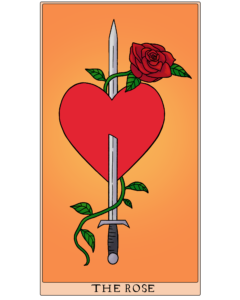 rose tarot card sticker